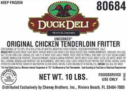Duck Deli Ready to Cook, Original Breaded Chicken Tenderloin Fritter, Frozen<br/>(10030112)